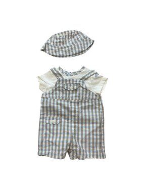Vintage First Impressions Overall Set Hat Unisex Baby Size‎ 6-9M Cotton Turtle